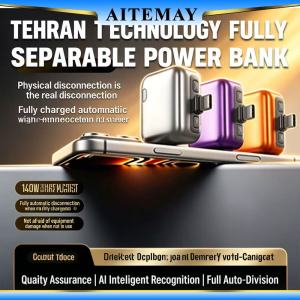 Aitemay Type-C 140W Physical-Disconnect Battery Guard Anti-Overcharge Protection Smart Full Charge Self-Cut Type-C Adapter for Safe Overnight Charging Smart Auto Stop Charging