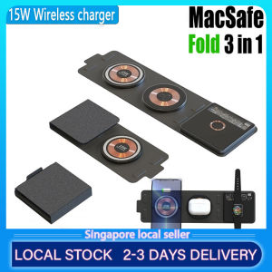 3 in 1 Magnetic fold Wireless Charger Stand 15W Fast Wireless Charging Station for Samsung Xiaomi Mi Huawei for Apple Watch