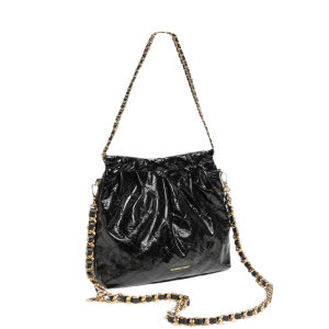 CasperKeanu Womens Handbag Rhombus Pattern Trash Bag Shoulder Chain Tote Bag Fashionable Casual Crossbody Bag