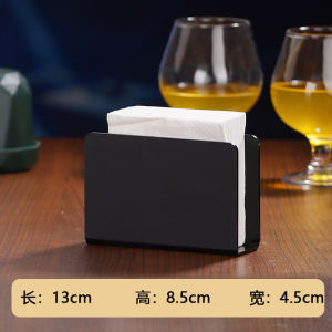 Thickened Acrylic Black Matte Tissue Holder Stand for Western Restaurant Triangular Half-Circle Creative Storage Organizer