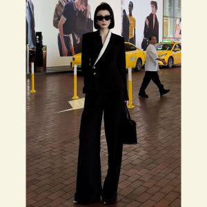SHANGSHA | Elegant Cool Black Suit