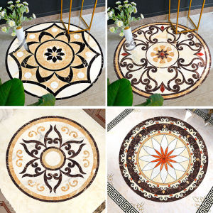 Living Room Floor Tile Stickers Decorative Waterproof Mosaic Tile Corridor round Floor Decal Self Adhesive Wear Resistant