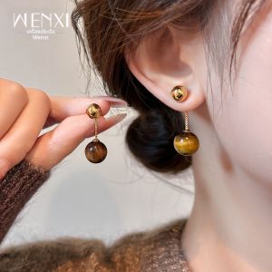 WENXI | Elegant Luxurious Multi-Wear Tigers Eye Stone Earrings