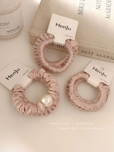 Pink Illusion Pearl Embellished Elastic Hair Ties High Elasticity Long Lasting Fashionable Hair Accessories for Women