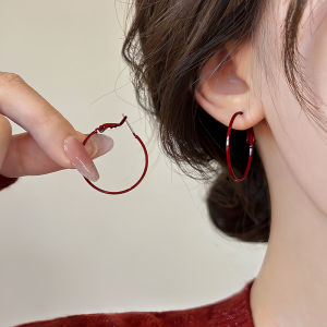 Pianist | Vintage Style Red Oil Drop Earrings S925 Sterling Silver