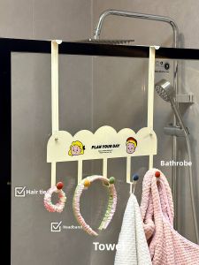 Adjustable Suction Cup Shower Room Hook No Drilling Bath Room Glass Door Bathroom Door Back Clothes Hook Stable Load Bearing