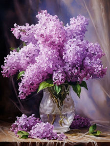 Huacan Full DIY Diamond Painting Glass Bottle Of Lilac Diamond Embroidery Flower Complete Kit Picture Of Rhinestones