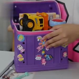 Super Lightweight Cute Cartoon Childrens Backpack for Nursery Girls Hole Hole Design Baby Croc Dual Shoulder Bag Kids