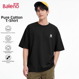 BALENO | Shiny Stripe Print Loose Cotton T-Shirt