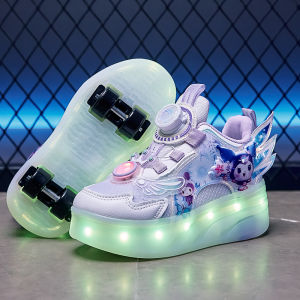 KUOBURENSHENG | Cartoon Stylish Four-Wheel Convertible Roller Skates Shoes