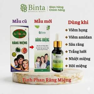Tinh dầu răng miệng Dạ thảo liên- Binta hỗ trợ các vấn đề về răng hôi miệng nhiệt miệng trắng lưỡi nấm lưỡi sâu răng vjêm họng abidan nhiệt miệng làm sạch djệt khuẩn răng miệng họng