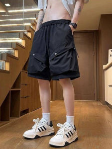 Quần Short Thể Thao Công Sở Màu Đen Rộng Rãi Nhiều Túi Mùa Hè Cho Nam Quần Short Thể Thao Ống Đứng Đa Năng