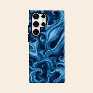 Blue Wave Texture Luxury Fashion Full Lens Protective Case for Samsung Galaxy S26 S25 S24 A56 A36 Plus Ultra