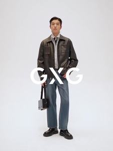GXG | Retro PU Leather Simplistic Pressing Jacket
