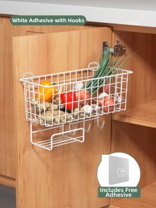 Kitchen Scallion Ginger Garlic Over-the-Door Hanging Storage Basket with Hook