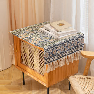 Cotton Braided Table Runner Coffee Table Tablecloth Nordic Simple Modern Tea Table Tablecloth Ethnic Style Bedroom Bedside Table Table Towel