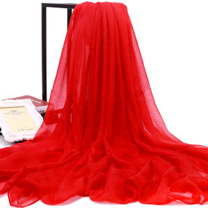 XUANXUAN | Fashionable Long 2-Meter Silk Scarf Womens Red Shawl Thin Square Dancing Winter Style Multifunctional Polyester Fiber Scarf