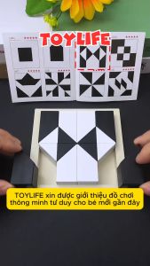Đồ chơi xếp hình khối ẩn thông minh logic cho bé bộ xếp hình hiding block đen trắng phát triển trí tuệ trẻ em TOYLIFE