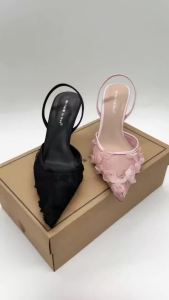 Elegant Black Lace Stiletto Heels - Sophisticated Ankle-Strap Heels