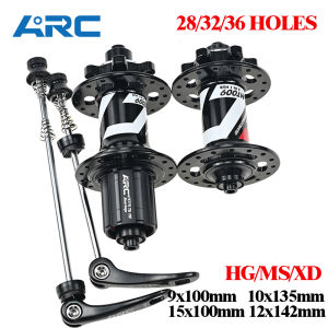 ARC Bearing Hub 6 Pawls 28 32 36 Holes QR THRU Axle MTB Mountain Bike Hub Front & Rear 10x135 12x142 9x100 15x100 For HG MS XD