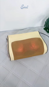 Gối Massage Cổ Vai Gáy Bi Xoay Chườm Nóng EMA - Máy Mát Xa Hồng Ngoại Bấm Huyệt Giúp Ngủ Sâu Giấc