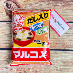 Tương miso có dashi (Cá ngừ + tảo bẹ) Ikkyu-san Marukome 1KG