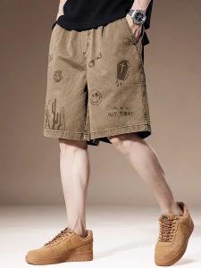 Quần Short Cotton Đầy Đặn Phong Cách Graffiti Retro Dễ Dàng