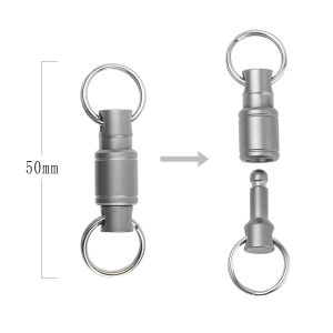Titanium Alloy Keychain Mini Rotary Buckle Wind Bell Connector Stainless Steel Keyring EDC Tool Quick Release