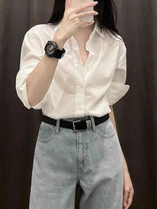 French Chic Petite Loose White Long Sleeve Shirt