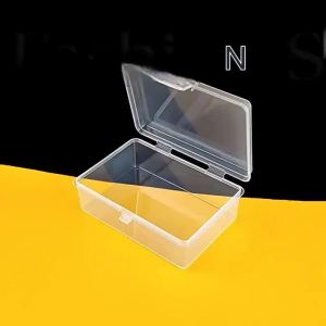 Velishy | Jewelry Card Holder & Small Accessories Storage Organizer Box Matte Semi‑Transparent Flip‑Top Plastic Case