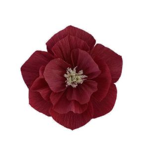 Wrinkled Crepe Paper Flowers Artificial Handmade Paper Rose Flower for Background Wall Decoration Birthday Wedding Decoration