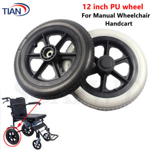 Caster Assembly 12" Solid Tire Wheel 12 Inch 12 1/2 X 2 1/4 Rear Wheel for Manual Wheelchairs Handcart