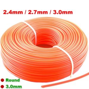 2.4mm/2.7mm/3mm Grass Trimmer Line Strimmer Brushcutter Trimmer Nylon Rope Cord Line Long Round/Square Roll Grass Rope Line