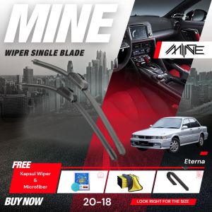 Wiper Frameless Single Blade MITSUBISHI ETERNA 1 Pasang (FREE BONUS)