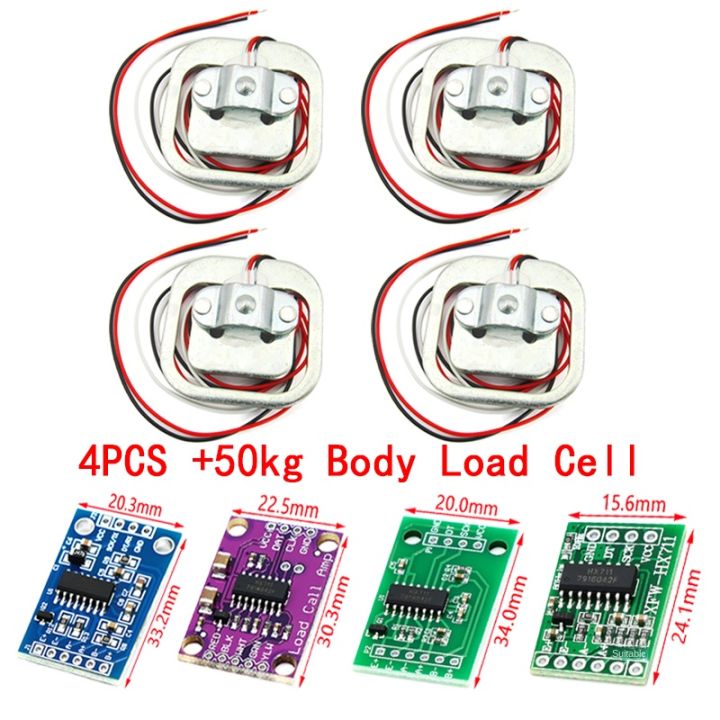 HX711 AD Module Body Load Cell Weighing Sensor Pressure Sensor+4Pcs ...
