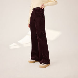XIANGYING | Velvet Wide Leg Pants Red Loose Drape