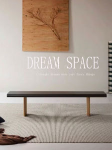 Luxury Saddle Leather Oak Wood Multi-use Bench