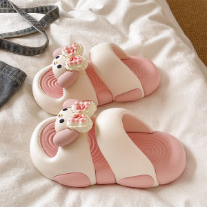 QIAOHUI | Summer Indoor Cute Bow Slipper Soft Bottom  Silent Anti-slip
