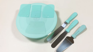 204PCS Cake Decorating Set - Non-Slip Turntable with 12 Piping Tips Fondant Molds & Complete Tools for Professional DIY Baking
