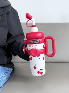 แก้วเก็บความเย็น วัสดุสแตนเลส316 พร้อมที่จับ และฝาปิดหลอด เก็บเย็น-ร้อนได้นาน-224