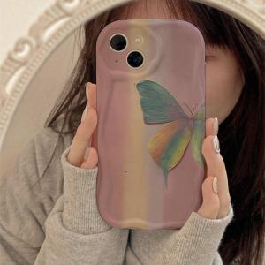 เคสโทรศัพท์ซิลิโคน Apple 17 รุ่นใหม่ฤดูใบไม้ร่วง/ฤดูหนาว ป้องกันการตกหล่นแบบเต็มจอ ลายผีเสื้อ ดีไซน์เก๋ไก๋ สำหรับผู้หญิง