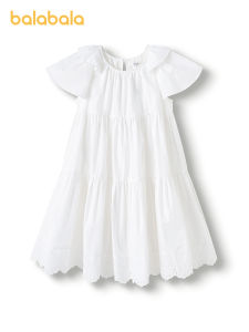 balabala Children Girl Dress Children Dress 2025 New Summer Middle Older Children Flared Cotton Sweet