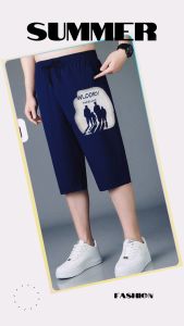 กางเกงลำลองผู้ชาย ขา 4 ส่วน ลายสกรีน WLOORV ลายสกรีนคมชัด ผ้าคุณภาพ ใส่สบาย สีไม่ตก ใส่ออกกำลังกายได้