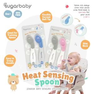 SGR21 SUGAR BABY SENDOK MAKAN ISI 2 HEAT SENSING SPOON 2 PC Peralatan Makan Bayi / Alat Makan Bayi / Sugar Baby Pre Spoon 2 Stages / Sendok Belajar Makan Bayi isi 2 / Sendok Bayi/ SENDOK MAKAN DUO HEAT SENSING SPOONS WITH CASE