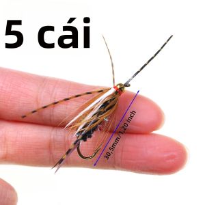 Mồi Câu Cá Hồi Cá Hồi Vân Cá Mú Cá Tuyết Kiểu Prince Nymph Cổ Điển Chân Cao Su Grizzly Hạt Đồng Chìm Nhanh Mồi Ướt.