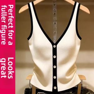 GUIQINGHUAZHI | Stylish V-Neck Slim Fit Knit Top