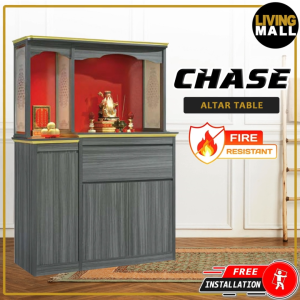 Living Mall Chase Oriental Altar Table with Top Altar Cabinet Fire Resistant Laminated MDF Board