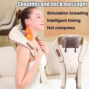 Alat Pijat Leher ไร้สายสำหรับ Relief ปวดเครื่องนวดเนื้อเยื่อส่วนลึกไหล่และหลังแบบ Shiatsu ด้วยความร้อนเข็มขัดพยุงหลังและกระเป๋าใส่โน๊ตบุ๊คแบบพกพาของขวัญสำหรับทุกคนที่บ้าน/สำนักงาน/การเดินทาง