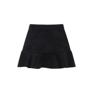 Elegant Black Square Neck Suit Jacket & Fish Tail Mini Skirt Set