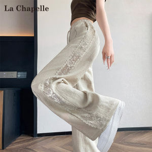 La Chapelle | Lace Hollow Out Linen Tencel Wide Leg Pants For Petite Old Money Style